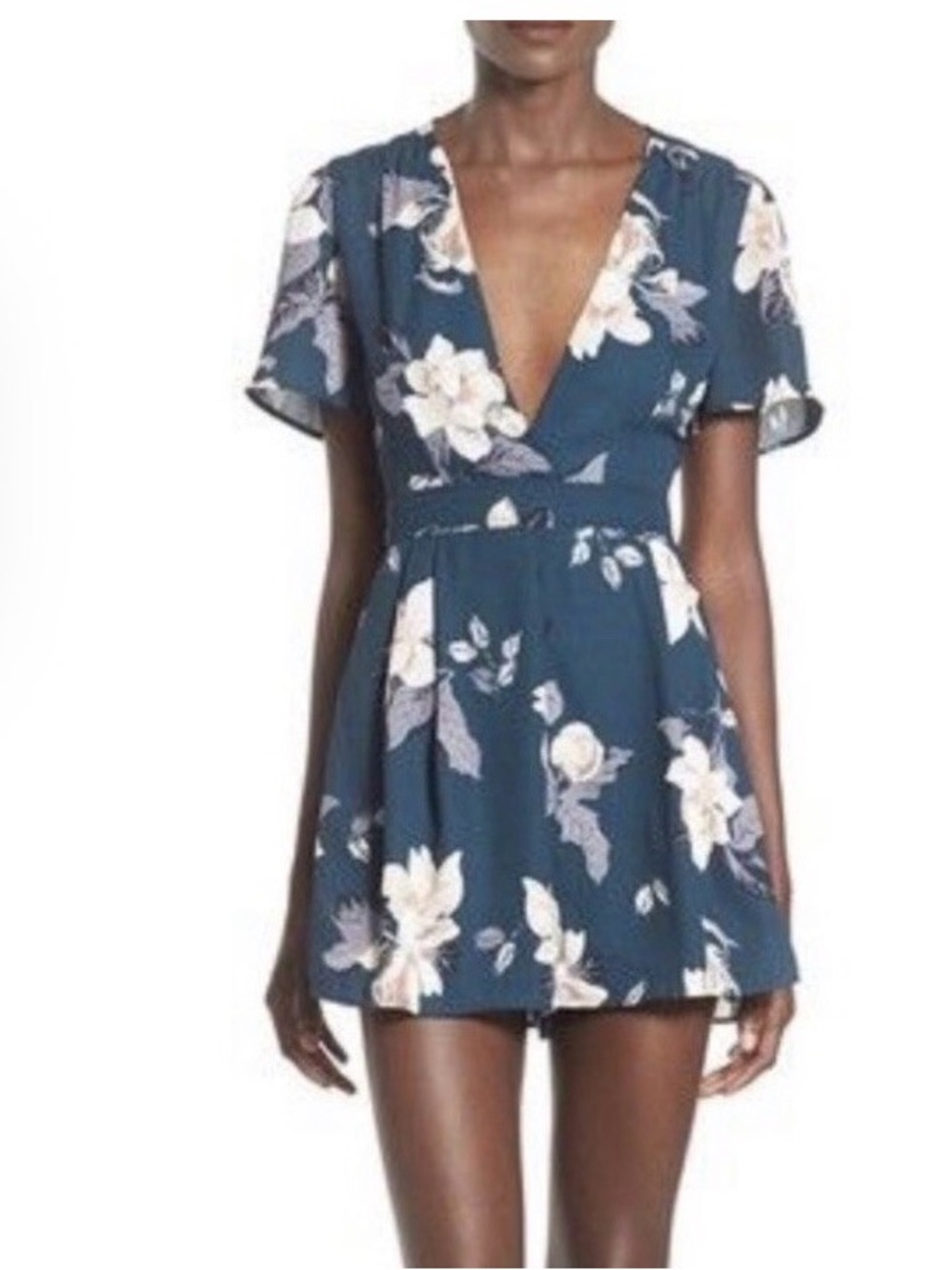 ASTR the Label Teal Floral Romper
